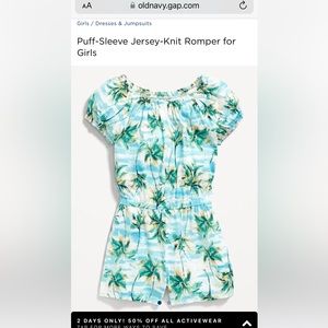 🏝️Girls 10/12 Romper Old Navy 🏝️
